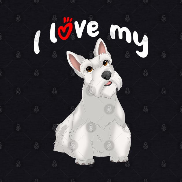 I Love My White Scottish Terrier Dog by millersye
